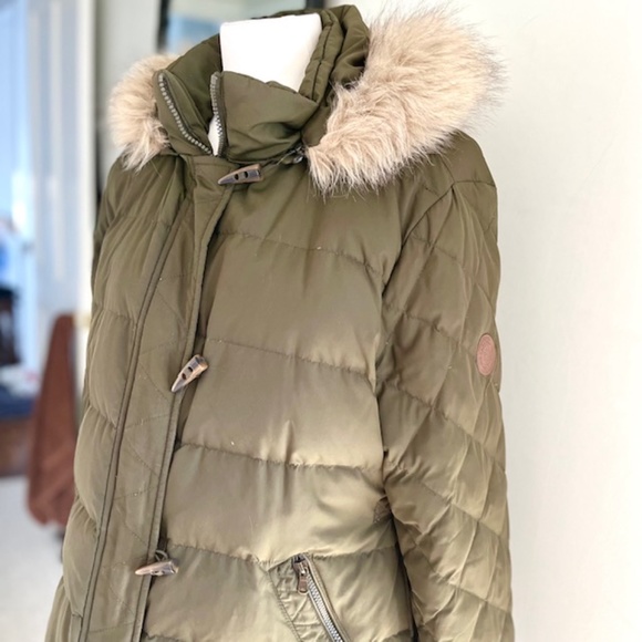 LAUREN RALPH LAUREN Toggle Puffer Down Coat Army Green - Picture 2 of 10
